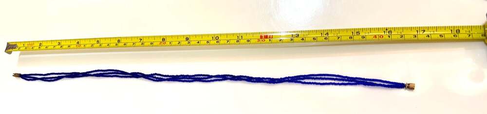 Vintage Multi-Strand Cobalt Blue Seed Bead Necklace with Barrel Clasp 17-inch